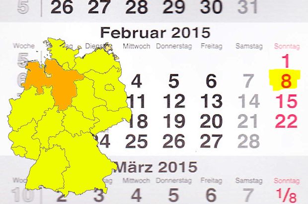 In Niedersachsen laden am 08.02.2015 die Orte Laatzen und Varel zum verkaufsoffenen Sonntag ein.