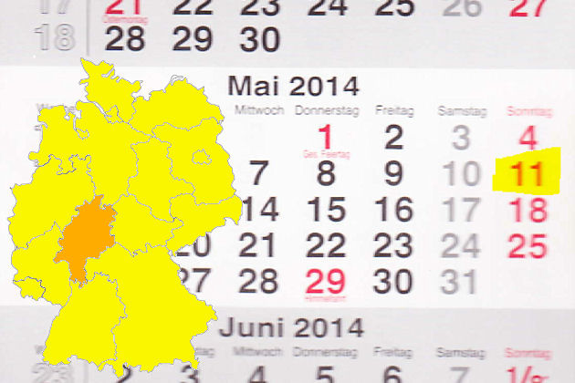 In Hessen laden am 11.05.2014 die Orte Dieburg, Friedberg (Hessen), Fritzlar, Geisenheim, Höchst im Odenwald und Lampertheim zum verkaufsoffenen Sonntag ein.