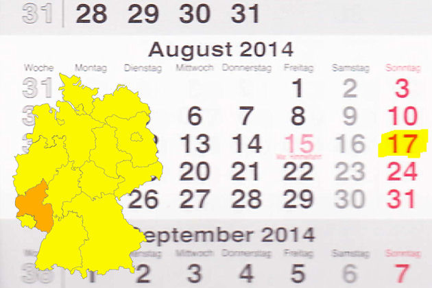 In Rheinland-Pfalz laden am 17.08.2014 die Orte Dahn, Zell (Mosel) und Zweibrücken zum verkaufsoffenen Sonntag ein.