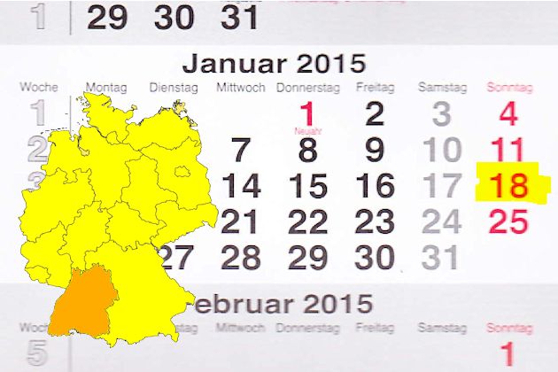 In Baden-Württemberg lädt am 18.01.2015 nur Blaufelden-Wiesenbach zum verkaufsoffenen Sonntag ein.
