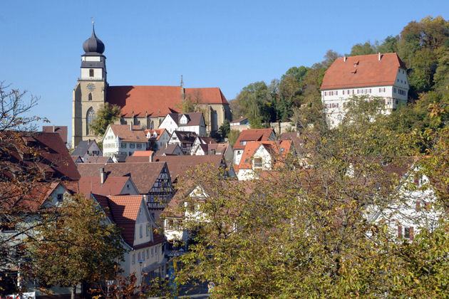 Altstadt von Herrenberg mit Stiftskirche und Dekanatsgebäude