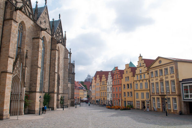 Blick vom Rathaus auf den Marktplatz von Osnabrück