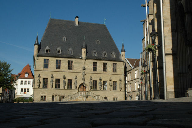 Das Osnabrücker Rathaus - hier fanden die Vorverhandlungen zum Westfälischen Frieden 1648 statt.