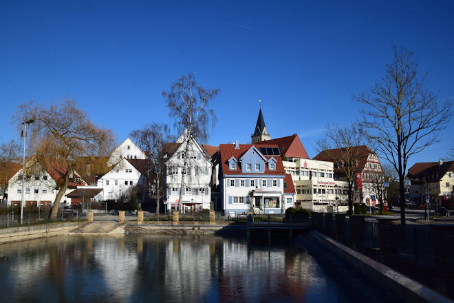 Blick auf das Stadtzentrum von Welzheim