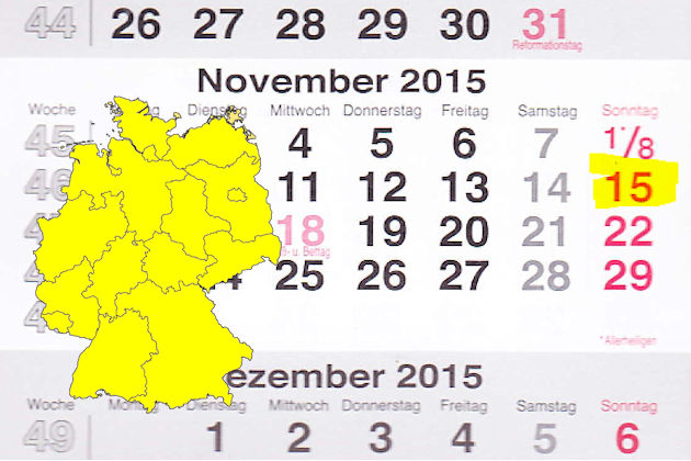 Warum gibt es am 15.11.2015 so wenige verkaufsoffene Sonntage?