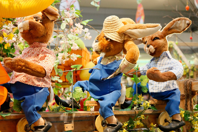 Für den Ostermarkt im Stern-Center in Potsdam wurde mit Hilfe der Kitas und Grundschulen in der Umgebung festlich dekoriert.