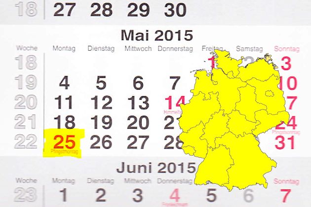 Am 25.05.2015 (Pfingstmontag) laden Altomünster, Bad Grönenbach und Thalmässing (alle Bayern), Blaufelden, Dornhan, Kuchen, Mundeslheim, Ottenhöfen und Trossingen (alle Baden-Württemberg) sowie Bedburg (Nordrhein-Westfalen) und Kaltennordheim (Thüri