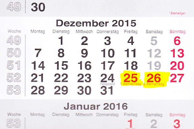Leider gibt es am 25.12.2015 und 26.12.2015 (1. und 2. Weihnachtsfeiertag) keine offiziellen verkaufsoffenen Feiertage. Dennoch haben wir für Berlin und NRW sowie einige größere Städte Ausnahmen gefunden.
