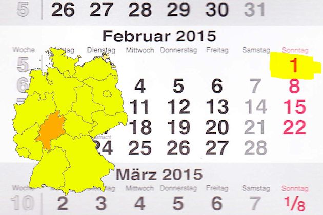 In Hessen laden am 01.02.2015 die Orte Frankfurt (Main) und Gründau und Kassel zum verkaufsoffenen Sonntag ein.