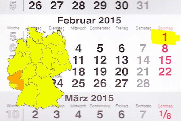 In Rheinland-Pfalz laden am 01.02.2015 die Orte Neuwied, Mutterstadt, Bellheim zum verkaufsoffenen Sonntag ein.
