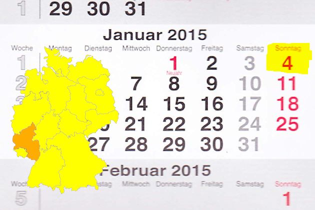 In Rheinland-Pfalz laden am 04.01.2015 die Orte Bad Kreuznach und Trier zum verkaufsoffenen Sonntag ein.