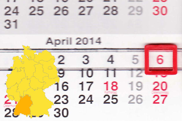 In Bden-Württemberg laden am 06.04.2014 Altensteig, Appenweier, Backnang, Bad Urach, Bad Wurzach, Bisingen, Bopfingen, Bühlertal, Crailsheim, Ebersbach an der Fils, Endingen, Engen, Esslingen, Filderstadt-Plattenhardt, Friedrichshafen, Gemmingen, Göp