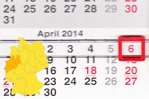 In Nordrhein-Westfalen laden am 06.04.2014 Aachen, Ahaus, Arnsberg-Hüsten, Bad Berleburg, Bad Honnef, Bad Oeynhausen, Baesweiler, Bedburg, Bergisch Gladbach, Bielefeld, Borken, Bottrop-Boy, Brühl/ Rheinland, Bünde, Castrop-Rauxel, Coesfeld, Detmold, Di