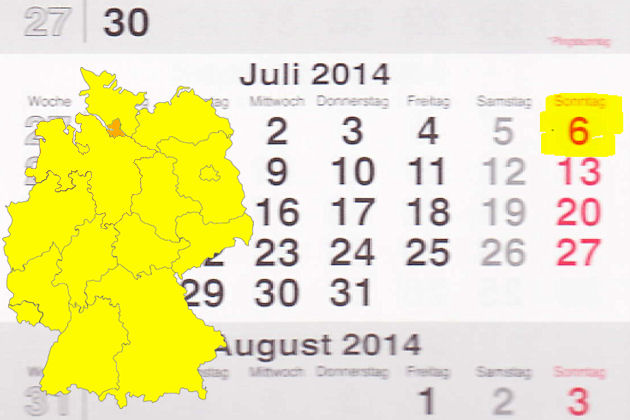 In Hamburg gibt es am 06.07.2014 einen nahezu stadtweiten verkaufsoffenen Sonntag.