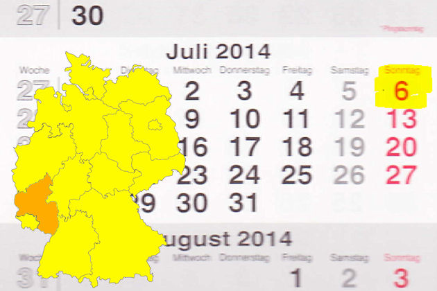 In Rheinland-Pfalz laden am 06.07.2014 die Orte Arzfeld und Saarburg zum verkaufsoffenen Sonntag ein.