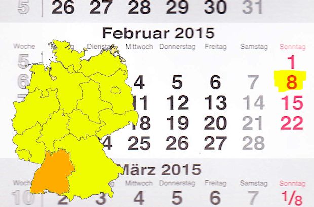 In Baden-Württemberg laden am 08.02.2015 die Orte Gaildorf und Leonberg zum verkaufsoffenen Sonntag ein.