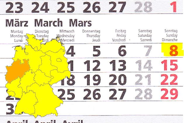 In Nordrhein-Westfalen laden am 08.03.2015 die Orte Halver, Herne, Issum, Plettenberg, Senden, Solingen und Stadtlohn zum verkaufsoffenen Sonntag ein.