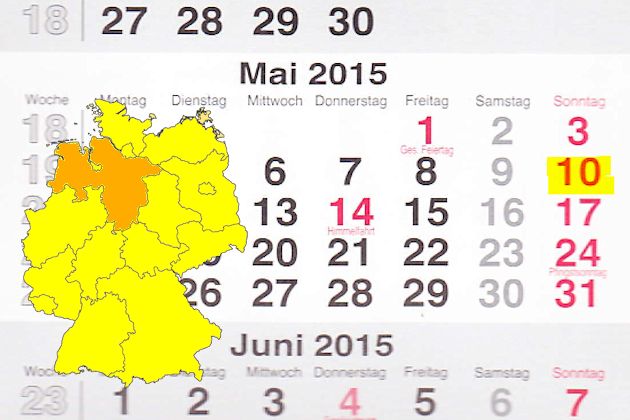 In Niedersachsen laden am 10.05.2015 die Orte Barsinghausen, Dransfeld, Northeim, Rethem, Sulingen, Tostedt und Wardenburg zum verkaufsoffenen Sonntag ein.