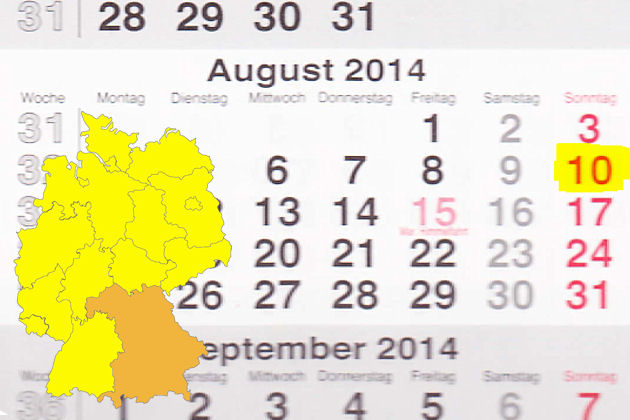 In Bayern laden am 10.08.2014 die Orte Bad Füssing, Bobingen, Marktheidenfeld und Roth zum verkaufsoffenen Sonntag ein.