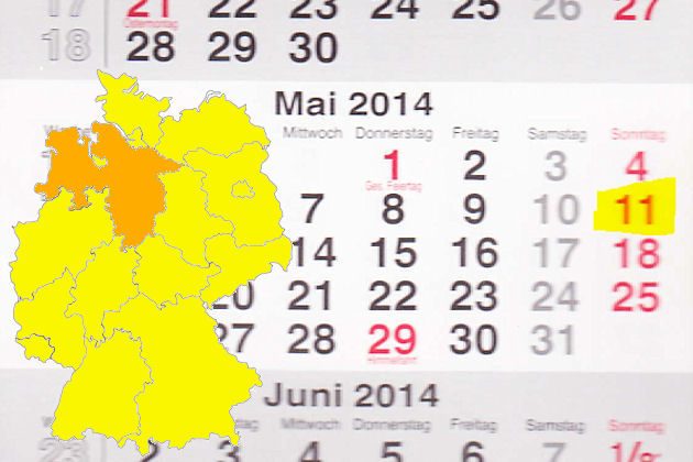 In Hessen laden am 11.05.2014 die Orte Achim, Bad Harzburg, Barsinghausen, Glandorf, Hage, Hannover-Linden, Lehrte, Papenburg, Rethem (Aller), Sande und Varel zum verkaufsoffenen Sonntag ein.