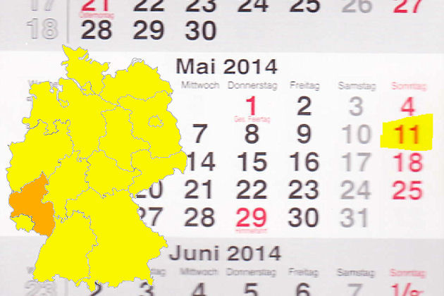 In Rheinland-Pfalz laden am 11.05.2014 die Orte Bad Bergzabern, Betzdorf, Kirchheimbolanden, Schweich, Sprendlingen und Wissen zum verkaufsoffenen Sonntag ein.