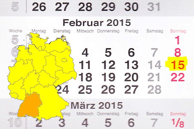 In Baden-Württemberg lädt am 15.02.2015 der Ort Öhringen zum verkaufsoffenen Sonntag ein.