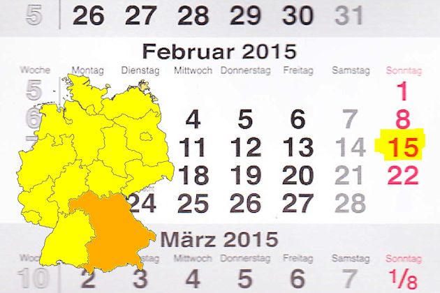 In Bayern laden am 15.02.2015 die Orte Garmisch-Partenkirchen, Pegnitz und Treuchtlingen zum verkaufsoffenen Sonntag ein.