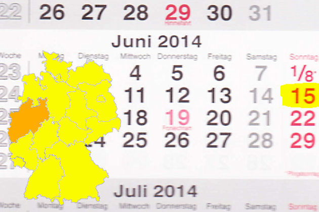 In Nordrhein-Westfalen laden am 15.06.2014 die Orte Aachen, Balve, Bergisch Gladbach, Bielefeld, Billerbeck, Bochum, Bonn, Dormagen, Duisburg, Düsseldorf, Everswinkel, Geilenkirchen, Haan, Hennef (Sieg), Ibbenbühren, Kirchlengern, Mechernich, Monheim am
