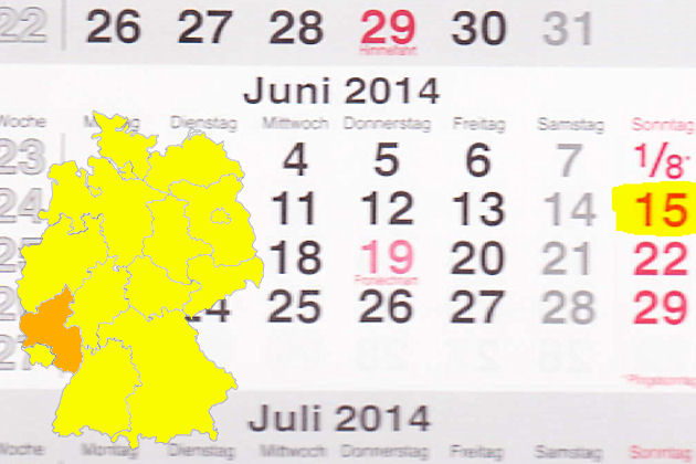 In Rheinland-Pfalz laden am 15.06.2014 die Orte Daaden, Hockenheim, Kruft, Mendig, Morbach, Polch, Sinzig, Waldbreitbach und Weilerbach zum verkaufsoffenen Sonntag ein.