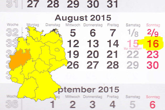 In Nordrhein-Westfalen laden am 16.08.2015 die Orte Ladbergen, Lotte, Lübbecke und Münster (teilweise) zum verkaufsoffenen Sonntag ein.