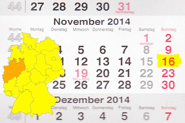 In Nordrhein-Westfalen laden am 16.11.2014 die Orte Frechen, Geldern, Hamminkeln und Wadersloh zum verkaufsoffenen Sonntag ein.