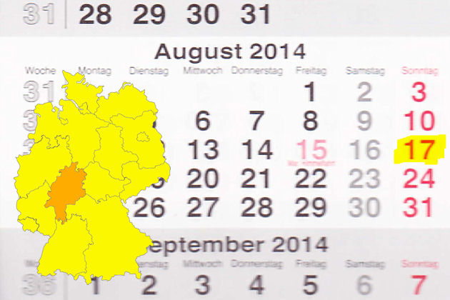 In Hessen laden am 17.08.2014 die Orte Bad Nauheim, Bruchköbel, Fritzlar und Weiterstadt zum verkaufsoffenen Sonntag ein.