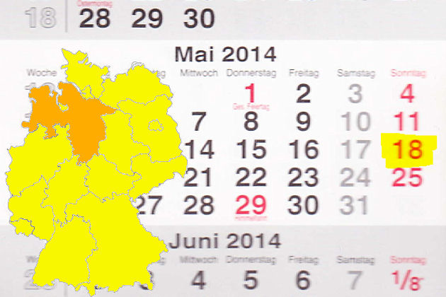 In Niedersachsen laden am 18.05.2014 die Orte Bad Pyrmont, Helmstedt, Northeim, Papenburg, Salzgitter-Bad, Schneverdingen, Stadthagen, Wardenburg und Wildeshausen zum verkaufsoffenen Sonntag ein.