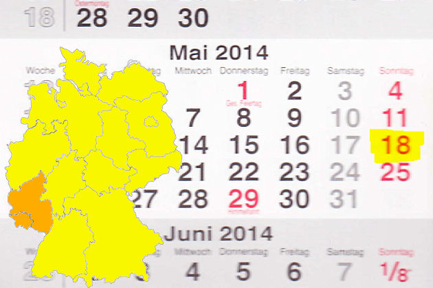 In Rheinland-Pfalz laden am 18.05.2014 die Orte Bernkastel-Kues, Hauenstein, Heiligenroth, Kandel, Rodalben, Wörth am Rhein und Zweibrücken zum verkaufsoffenen Sonntag ein. Im Saarland darf man sich in Ottweiler freuen.