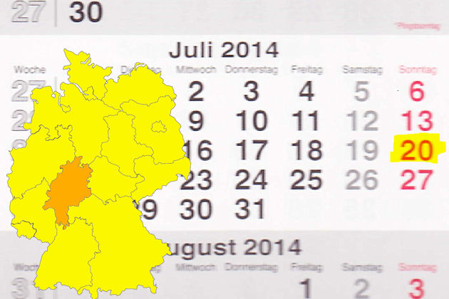 In Hessen laden am 20.07.2014 die Orte Friedberg (Hessen), Geisenheim und Rödermark zum verkaufsoffenen Sonntag ein.