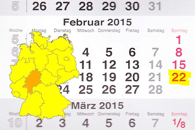 In Hessen haben wir für den 22.02.2015 leider keine regulären verkaufsoffenen Sonntage gefunden, dafür haben wir aber spezielle Shoppingtipps für Frankfurt am Main, Wiesbaden, Kassel und Darmstadt.