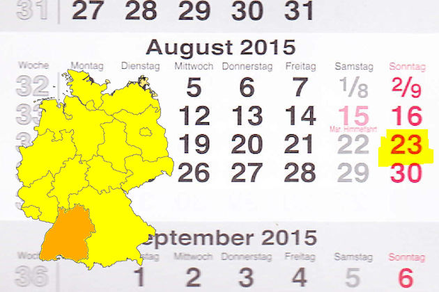 In Baden-Württemberg laden am 23.08.2015 die Orte Ilvesheim und Mannheim (teilweise) zum verkaufsoffenen Sonntag ein.