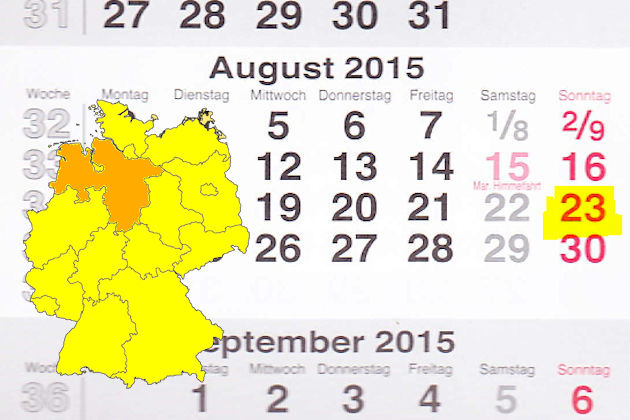 In Niedersachsen laden am 23.08.2015 die Orte Bad Harzburg, Freren und Lamstedt (teilweise) zum verkaufsoffenen Sonntag ein.