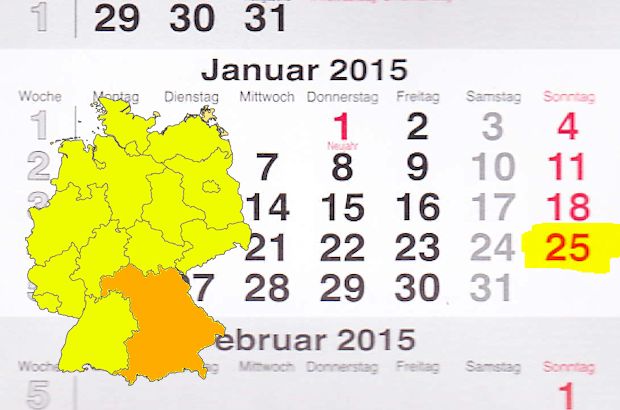 In Bayern laden am 25.01.2015 die Orte Burgoberbach und Vaterstetten zum verkaufsoffenen Sonntag ein.