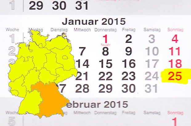 In Bayern laden am 25.01.2015 die Orte Burgoberbach und Vaterstetten zum verkaufsoffenen Sonntag ein.
