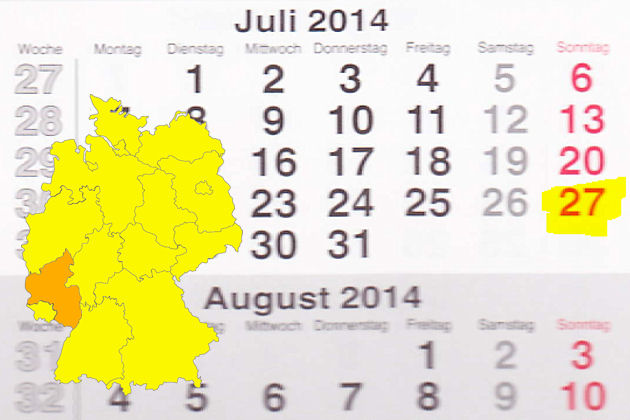 In Rheinland-Pfalz laden am 27.07.2014 die Orte Lambertsberg, Remagen und Zweibrücken zum verkaufsoffenen Sonntag ein.