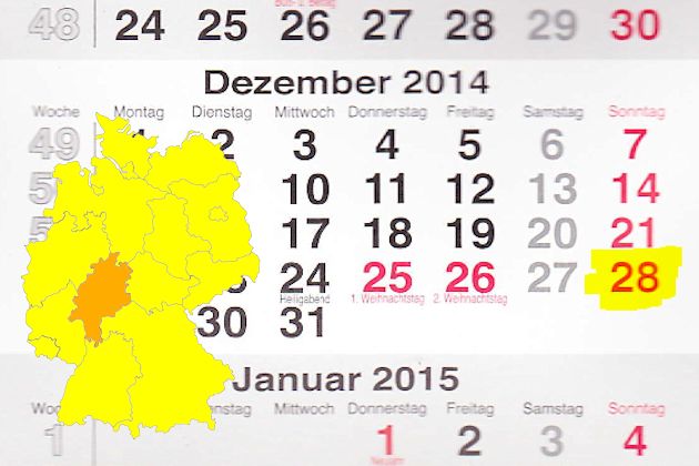 In Hessen laden am 28.12.2014 die Orte Egelsbach, Geisenheim, Hofheim am Taunus, Homberg (Efze) und Rotenburg an der Fulda zum verkaufsoffenen Sonntag ein. Der Shoppingsonntag in Offenbach am Main fällt aus!