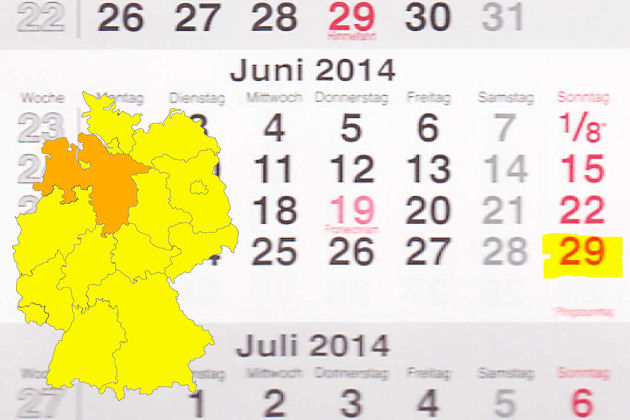 In Niedersachsen laden am 29.06.2014 die Orte Bohmte, Bremervörde, Osterode, Papenburg und Soltau zum verkaufsoffenen Sonntag ein.