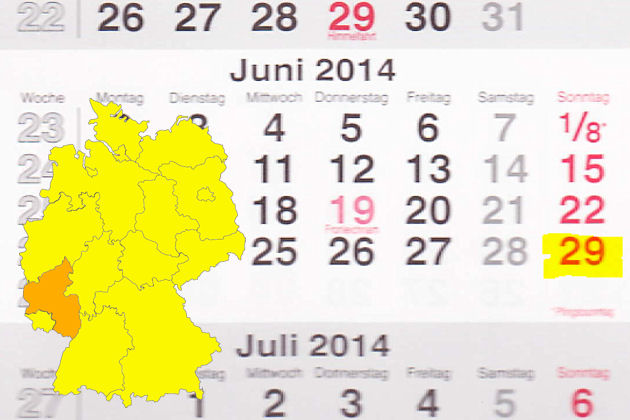 In Rheinland-Pfalz lädt am 29.06.2014 nur Prüm zum verkaufsoffenen Sonntag ein.